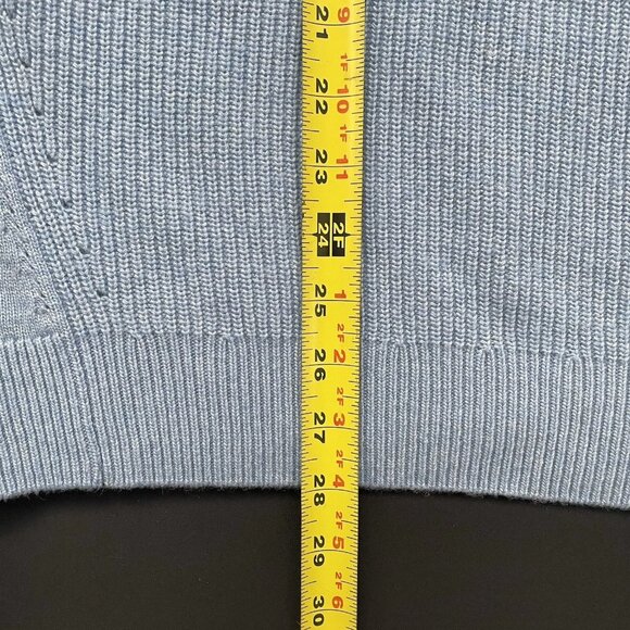 NWOT Talbots Women’s 2X Plus Blue Nylon Wool Cashmere V-Neck Ribknit Sweater - Picture 5 of 7